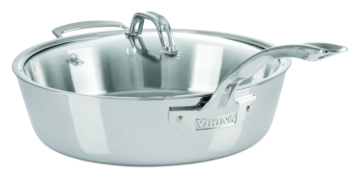 Viking Viking Stainless Steel Saute Pan with Lid Perigold